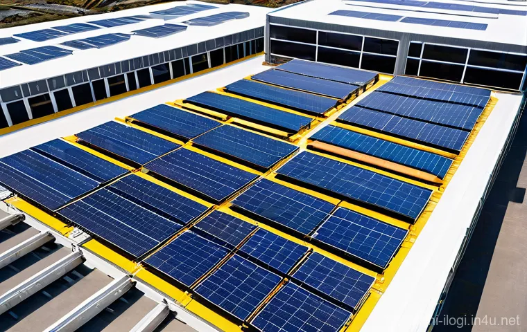 국제물류와 친환경 물류의 접점 - A bustling, futuristic global logistics hub at dawn, showcasing a fleet of advanced electric semi-tr...