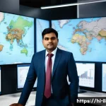 국제물류사 자격증을 취득한 후 할 수 있는 일 - A professional Indian logistics manager in a modern office environment, analyzing complex global sup...