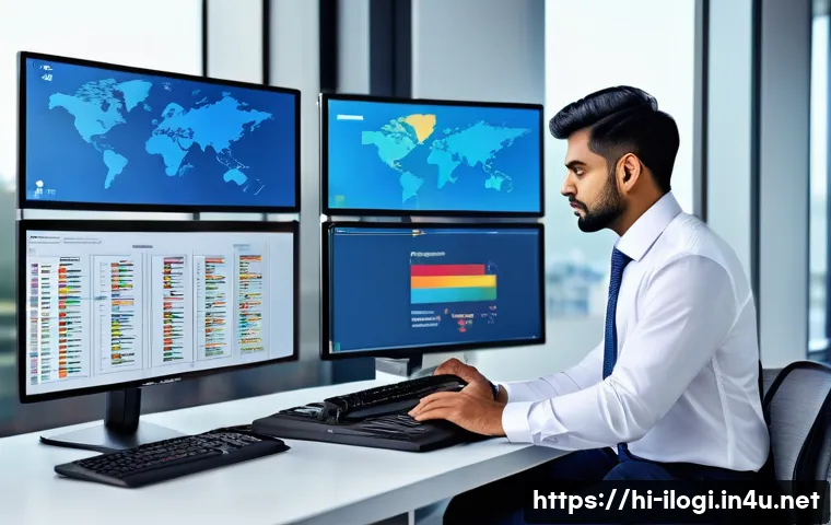 국제물류사 이직 성공 전략 - A professional Indian logistics coordinator in a modern office setting, dressed in formal business a...