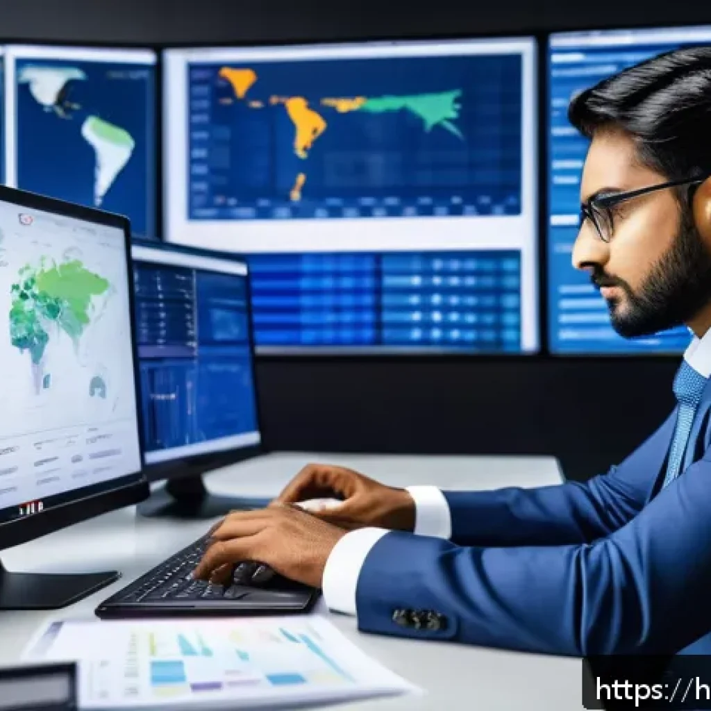 국제물류사에게 필요한 전문 학위와 과정 - A professional Indian logistics manager in a modern office setting, working on a laptop displaying s...